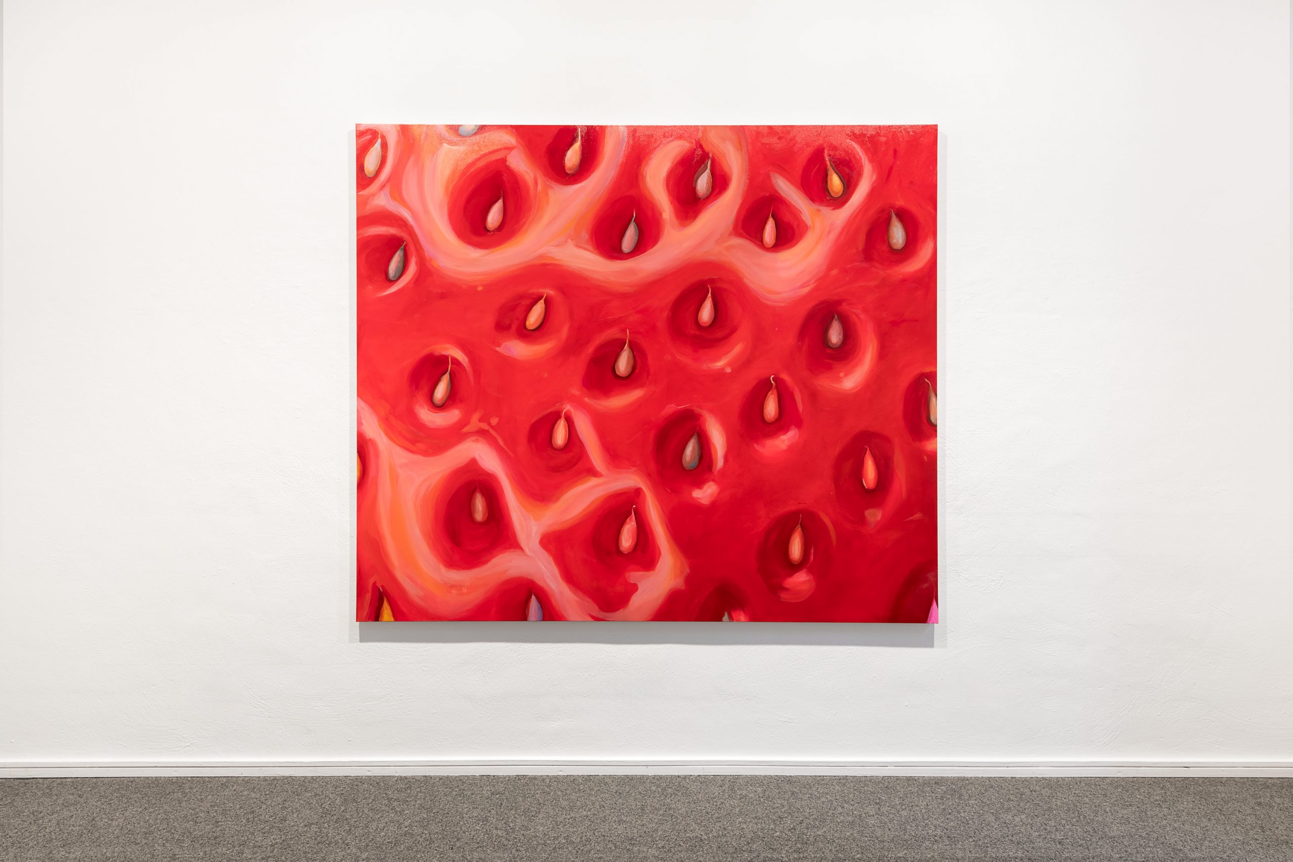 E. M. C. Collard (2023), strawberries contre-jour, oil on canvas, 50 x 40 cm